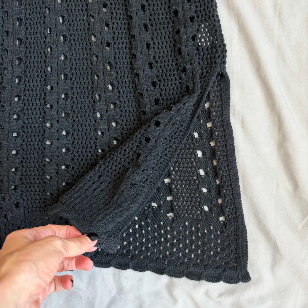 Aerie Black, Crochet, Halter, Midi Dress- L - Picture 9 of 9